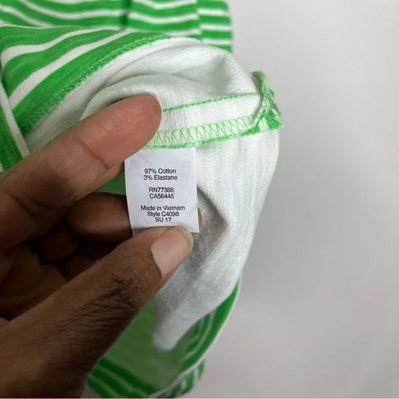 J. Crew Factory Green and White Stripe Sleeveless Exposed Zipper Dress Size XL - Picture 6 of 9